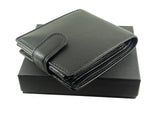 Leather Wallet 7 Card Slots, 2 Note Sections, Coin Pocket RFID Black