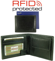 Italian Leather Wallet with 10 card slots, 2 Note sections, Coin Pocket