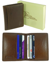 Compact 8 Credit Card Holder Wallet Real Leather RFID
