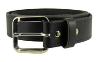 1 1/4" Wide Leather Belt Black Chrome buckle