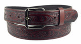 1 1/4" Wide Leather Belt Stained Brown