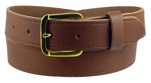 1 1/4" Wide Leather Belt Tan