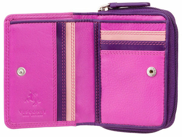 Amazon.com: Visconti RB110 Phi Phi Womens Leather Slim ID Credit Card  Holder Wallet/Purse (Pink Multi) : Clothing, Shoes & Jewelry