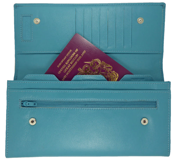 Real Leather Travel Wallet Passport Holder Matinee Organiser