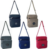 Womens Three Section Small Lightweight Travel Nylon Crossbody Bag - Holidays, Everyday, Travel Use