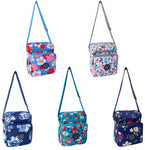 Womens Three Section Lightweight Small Travel Nylon Crossbody Flower Bag - Holidays, Everyday, Travel Use