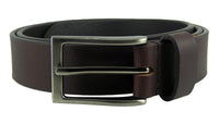 30mm Wide Real Hide Leather Belt Gun Metal Finish Buckle 32" to 52"