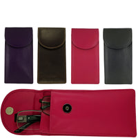 Leather Double Spectacle Glasses Case with Magnetic Closure