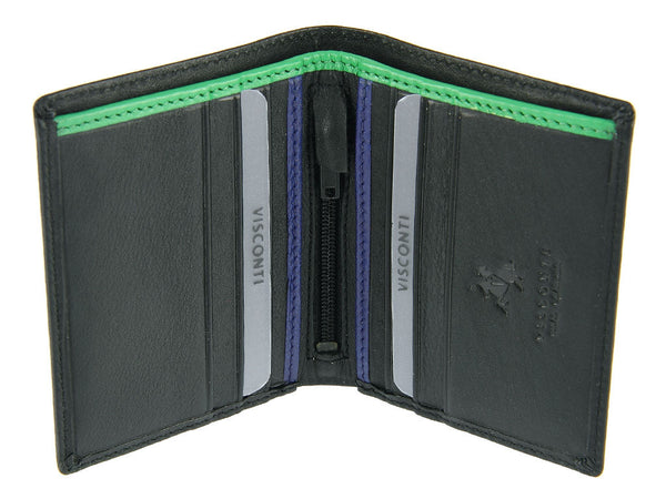 Visconti Mens Leather Slim Note Wallet 6 Card Slots 