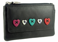 Heart Design Small Leather Coin, Key Card Purse