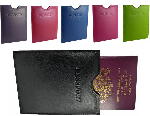 Real Leather Travel Passport Holder Sleeve Protector Cover Wallet