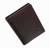 Mens Leather Slim Pocket Card Holder Wallet 6 Card Slots Boxed